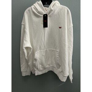 Levis White Pullover Hoodie Small Logo Kangaroo Pocket Men’s XL